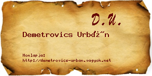 Demetrovics Urbán névjegykártya